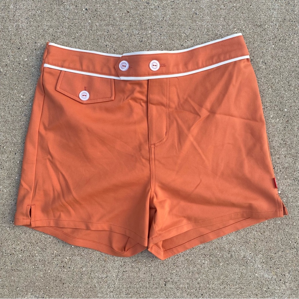 Retro vintage Hammies 70s Orange and white swim shorts 30 small rare original
